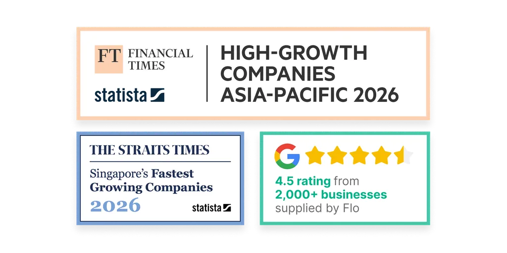 Badges for high-growth Asia-Pacific companies 2026, Singapore's fastest-growing companies 2026, and a 4.5-star Google rating.